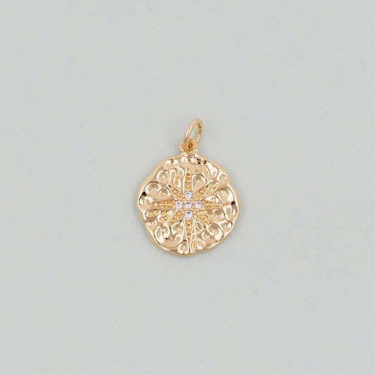 Gold Star Charms,18K Gold Filled Starburst Pendant,North Star Charm Bracelet Necklace for DIY Jewelry Making Supply