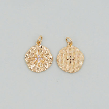 Gold Star Charms,18K Gold Filled Starburst Pendant,North Star Charm Bracelet Necklace for DIY Jewelry Making Supply
