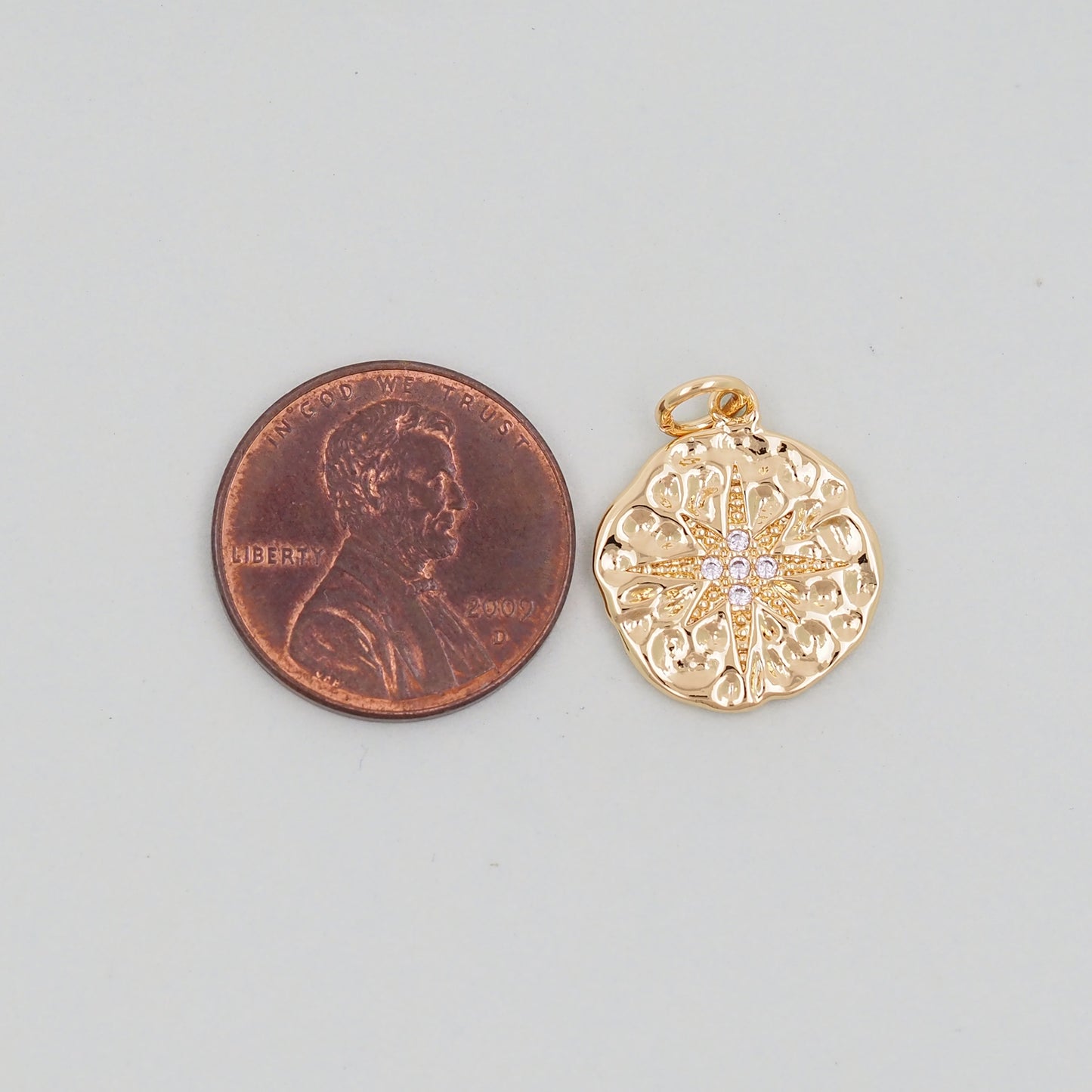 Gold Star Charms,18K Gold Filled Starburst Pendant,North Star Charm Bracelet Necklace for DIY Jewelry Making Supply