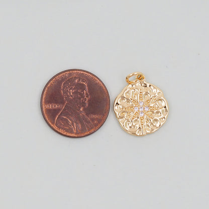 Gold Star Charms,18K Gold Filled Starburst Pendant,North Star Charm Bracelet Necklace for DIY Jewelry Making Supply