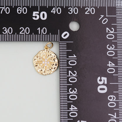 Gold Star Charms,18K Gold Filled Starburst Pendant,North Star Charm Bracelet Necklace for DIY Jewelry Making Supply