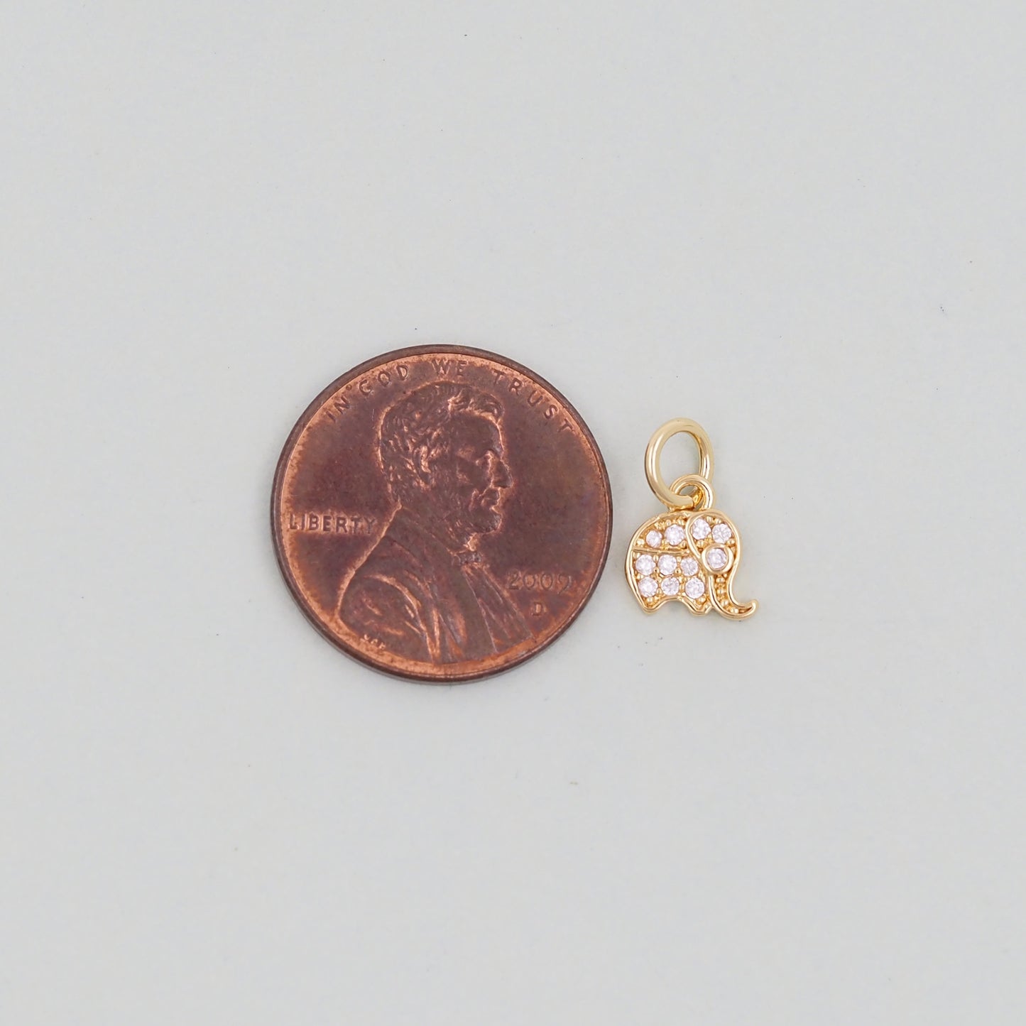 Gold Tiny Elephant Charms,18K Gold Filled CZ Elephant Pendant,Elephant Charm Bracelet Necklace for DIY Jewelry Making Supply