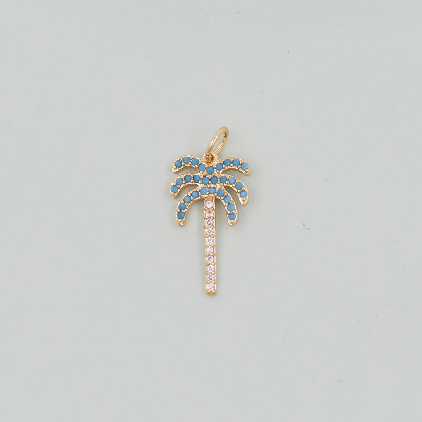 Gold Palm Tree Charms,18K Gold Filled Palm tree Pendant,Silver coconut tree Charm Bracelet Necklace for DIY Jewelry Making Supply