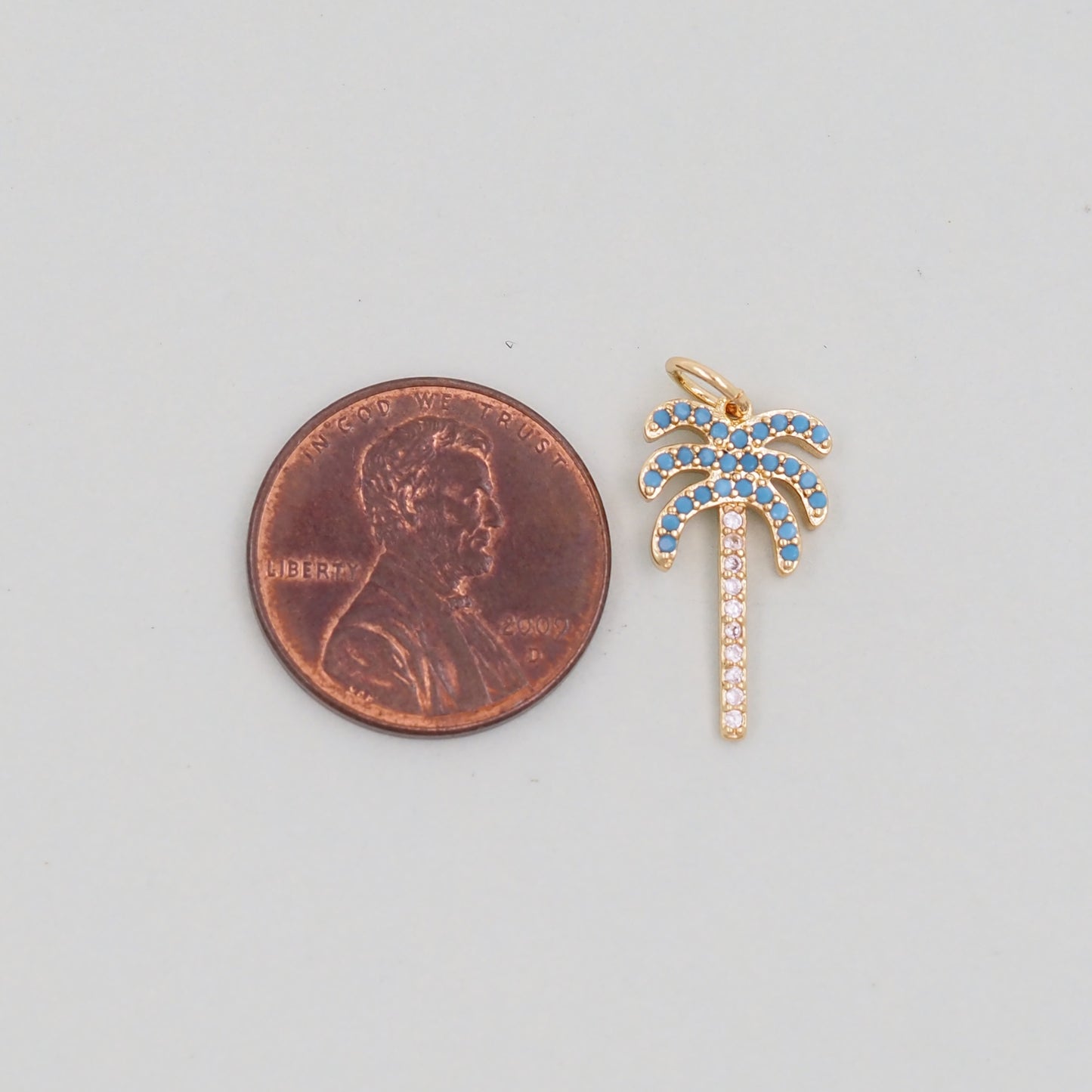 Gold Palm Tree Charms,18K Gold Filled Palm tree Pendant,Silver coconut tree Charm Bracelet Necklace for DIY Jewelry Making Supply