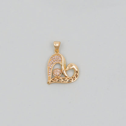 Gold Heart Charms,18K Gold Filled CZ Heart Pendant,Heart Charm Bracelet Necklace for DIY Jewelry Making Supply