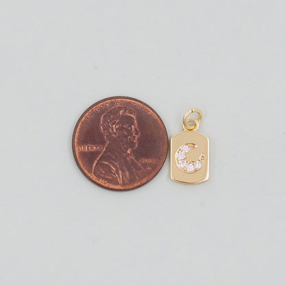 Gold Moon Charms,18K Gold Filled CZ Moon Pendant,Celestial Charm Bracelet Necklace for DIY Jewelry Making Supply