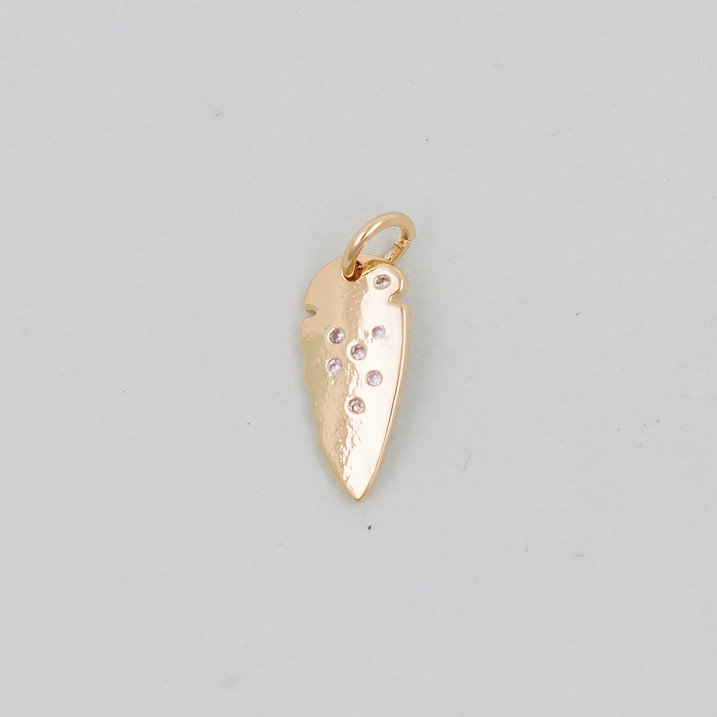 Gold Leaf Charms,18K Gold Filled geometry Pendant,CZ Micro Pave Leaf Charm Bracelet Necklace for DIY Jewelry Making Supply