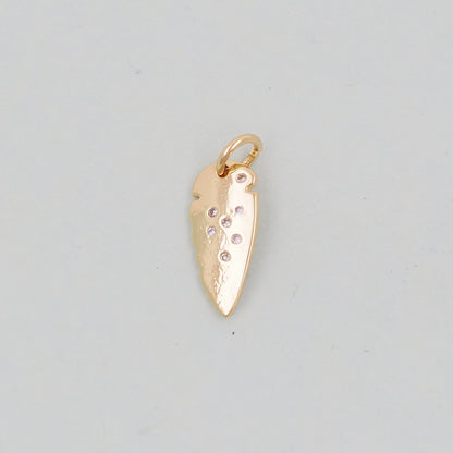 Gold Leaf Charms,18K Gold Filled geometry Pendant,CZ Micro Pave Leaf Charm Bracelet Necklace for DIY Jewelry Making Supply