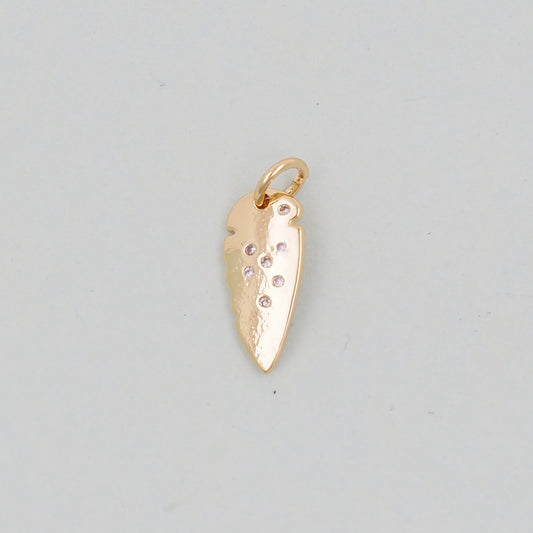 Gold Leaf Charms,18K Gold Filled geometry Pendant,CZ Micro Pave Leaf Charm Bracelet Necklace for DIY Jewelry Making Supply