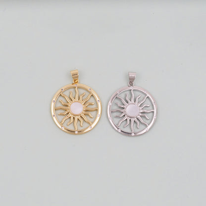 Gold Sun Charms,18K Gold Filled Sun Pendant,celestial  Charm Bracelet Necklace for DIY Jewelry Making Supply