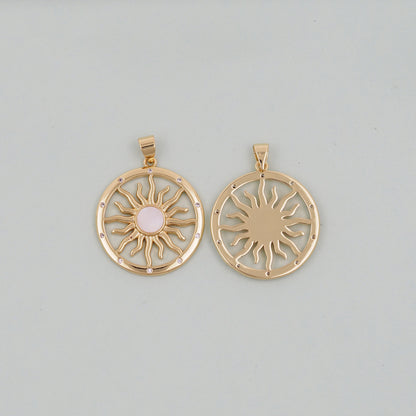 Gold Sun Charms,18K Gold Filled Sun Pendant,celestial  Charm Bracelet Necklace for DIY Jewelry Making Supply
