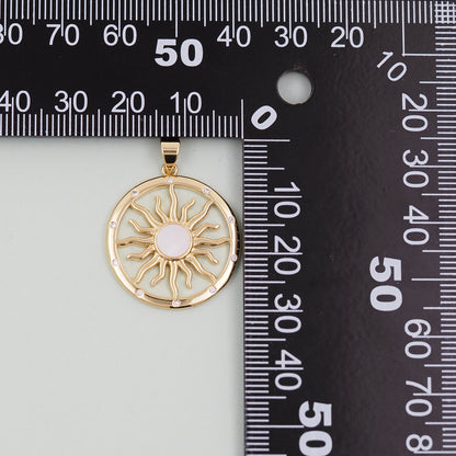 Gold Sun Charms,18K Gold Filled Sun Pendant,celestial  Charm Bracelet Necklace for DIY Jewelry Making Supply
