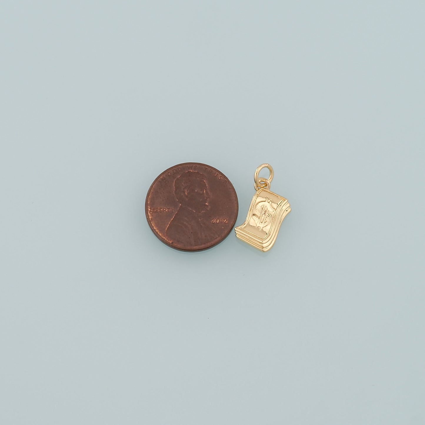 Gold Dollar Charms,18K Gold Filled Money Pendant,Dollar Charm Bracelet Necklace for DIY Jewelry Making Supply