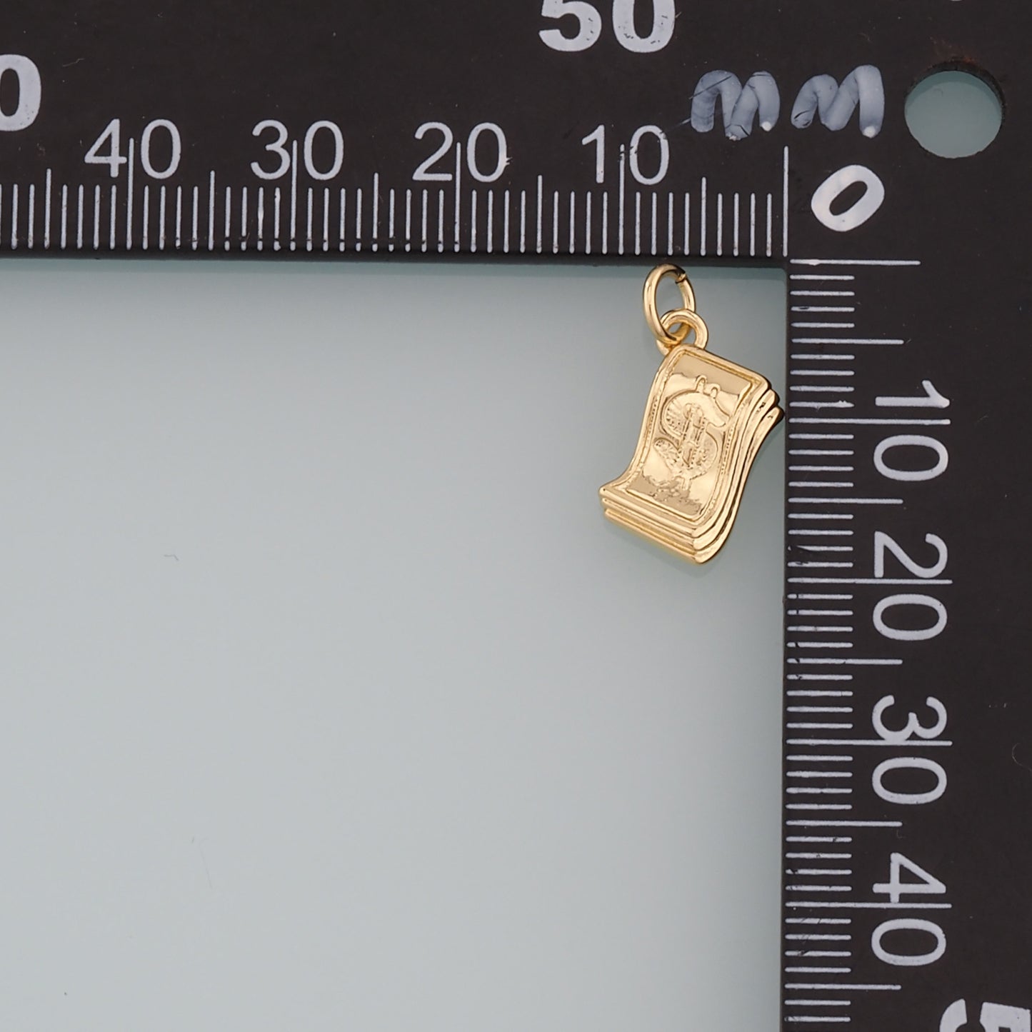 Gold Dollar Charms,18K Gold Filled Money Pendant,Dollar Charm Bracelet Necklace for DIY Jewelry Making Supply