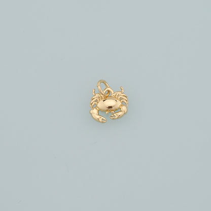 Gold Marine Life Charms,18K Gold Filled Crab Pendant,Crab Charms Bracelet Necklace for DIY Jewelry Making Supply