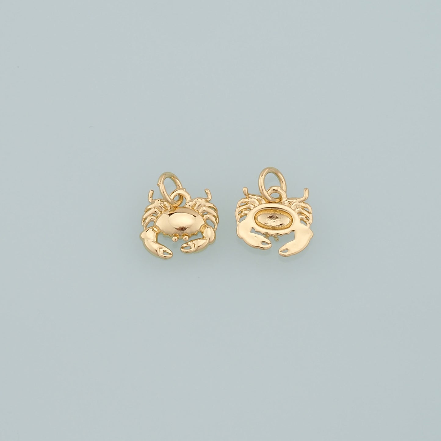 Gold Marine Life Charms,18K Gold Filled Crab Pendant,Crab Charms Bracelet Necklace for DIY Jewelry Making Supply