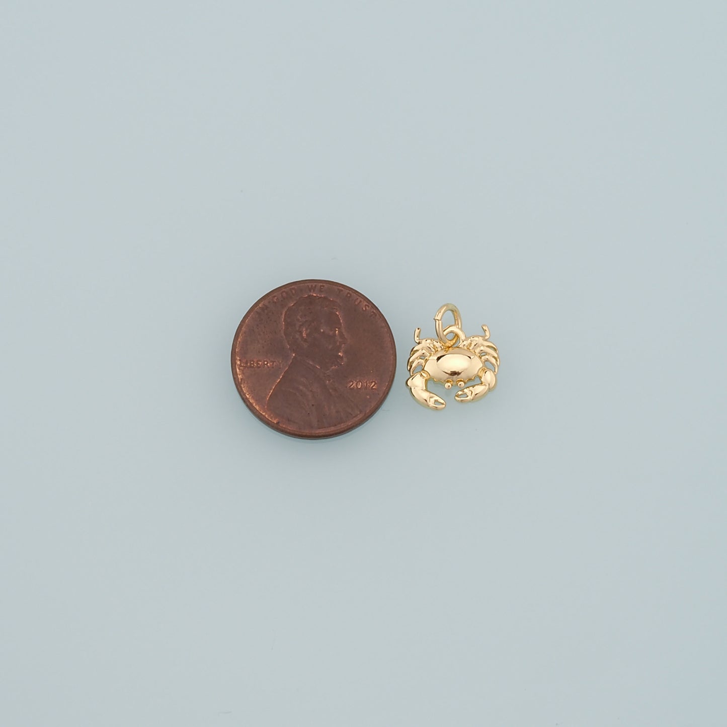 Gold Marine Life Charms,18K Gold Filled Crab Pendant,Crab Charms Bracelet Necklace for DIY Jewelry Making Supply
