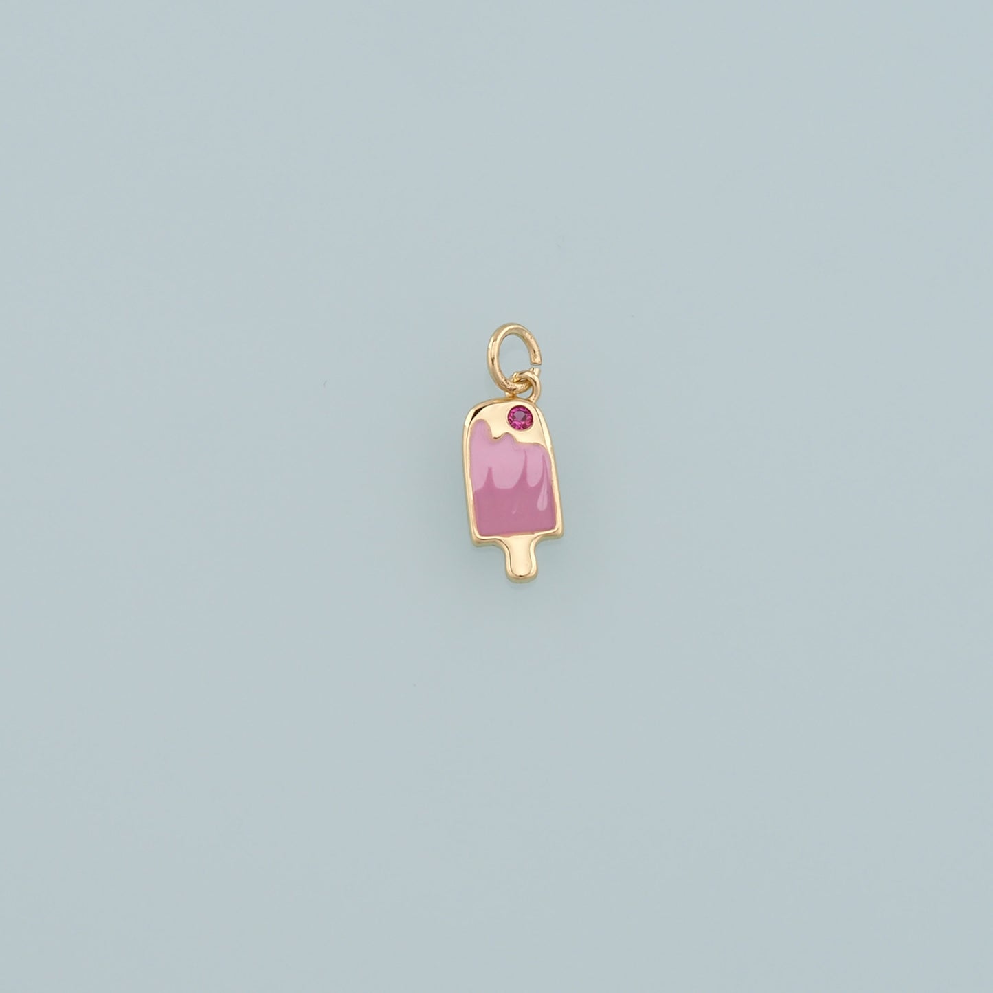 Gold Summer Charms,18K Gold Filled Ice Cream Pendant,Enamel Ice Cream Charm Bracelet Necklace for DIY Jewelry Making Supply
