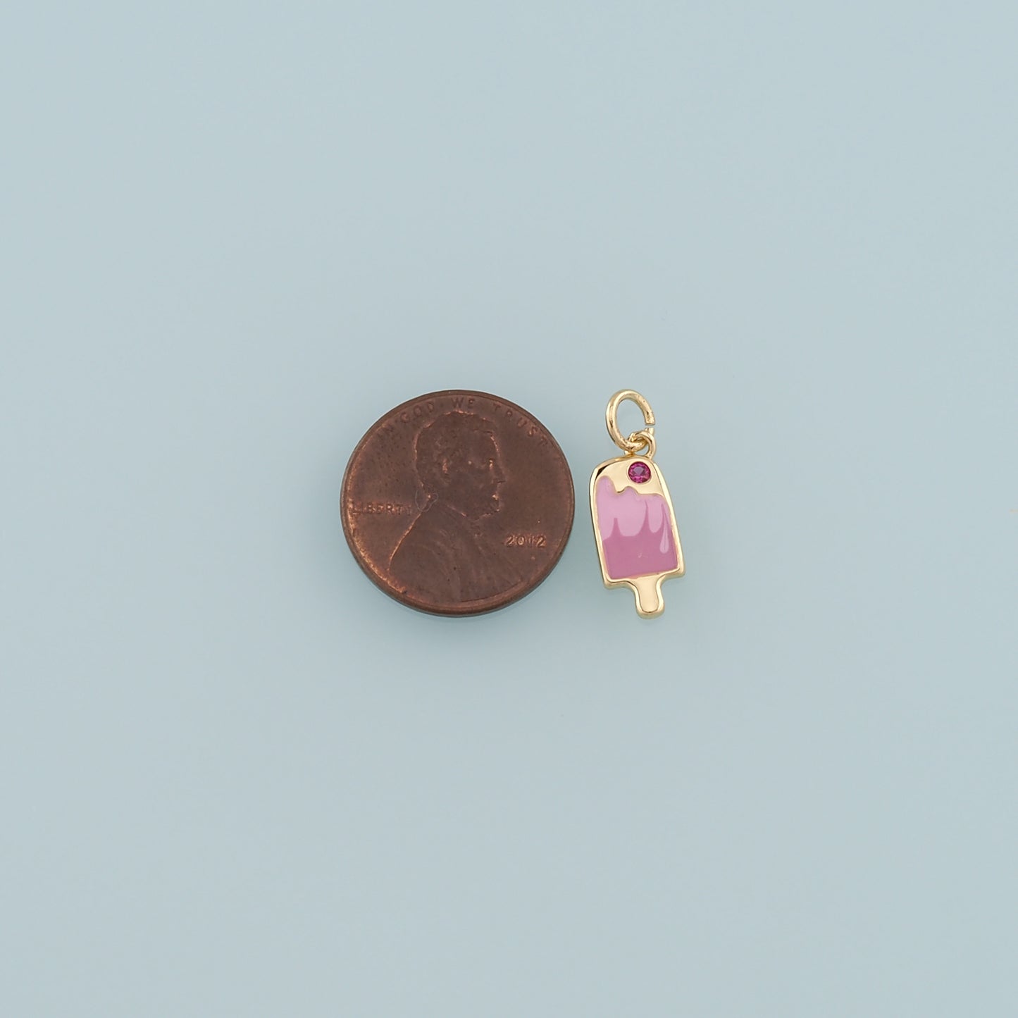 Gold Summer Charms,18K Gold Filled Ice Cream Pendant,Enamel Ice Cream Charm Bracelet Necklace for DIY Jewelry Making Supply