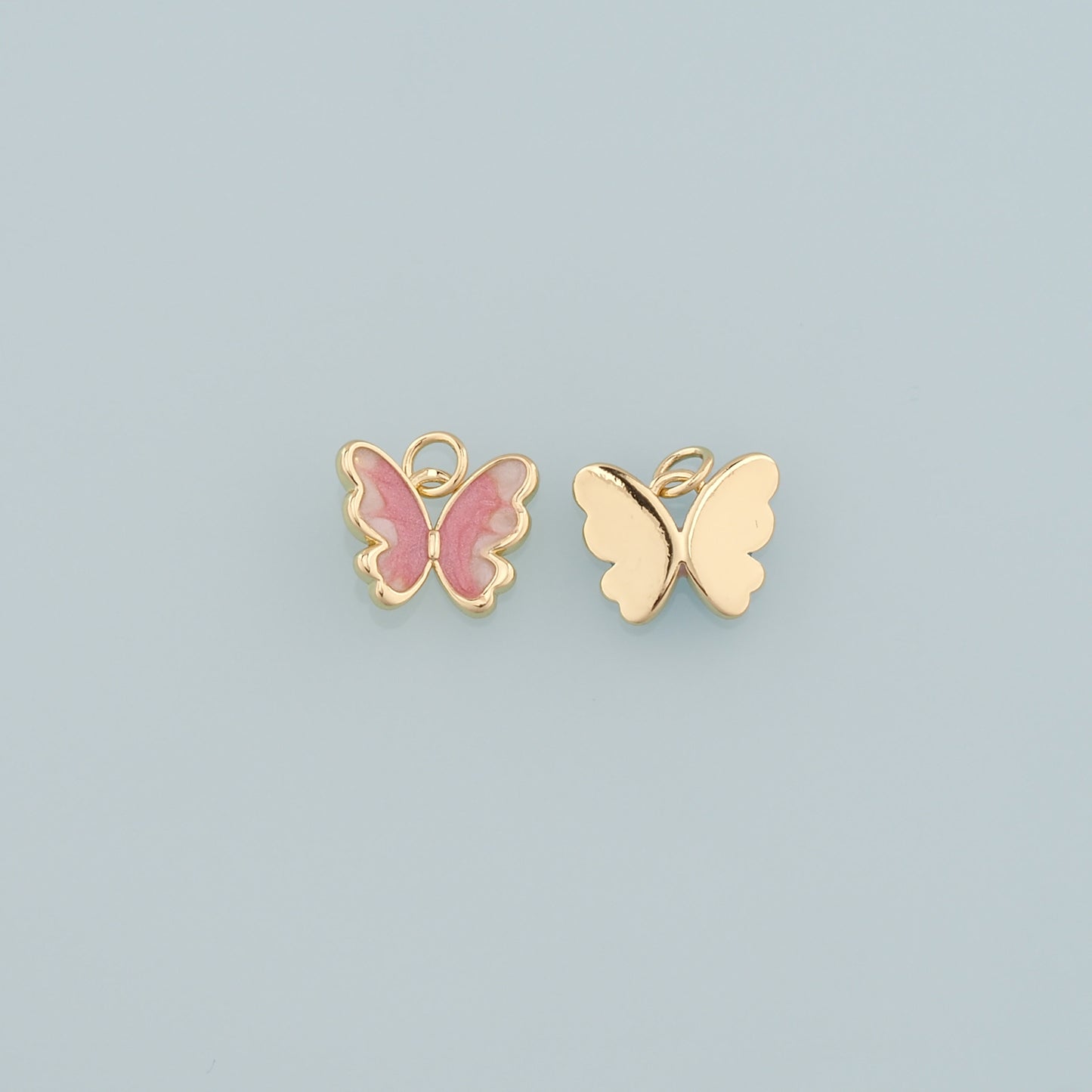 Gold Butterfly Charms,18K Gold Filled Butterfly Pendant,Enamel Butterfly Charm Bracelet Necklace for DIY Jewelry Making Supply
