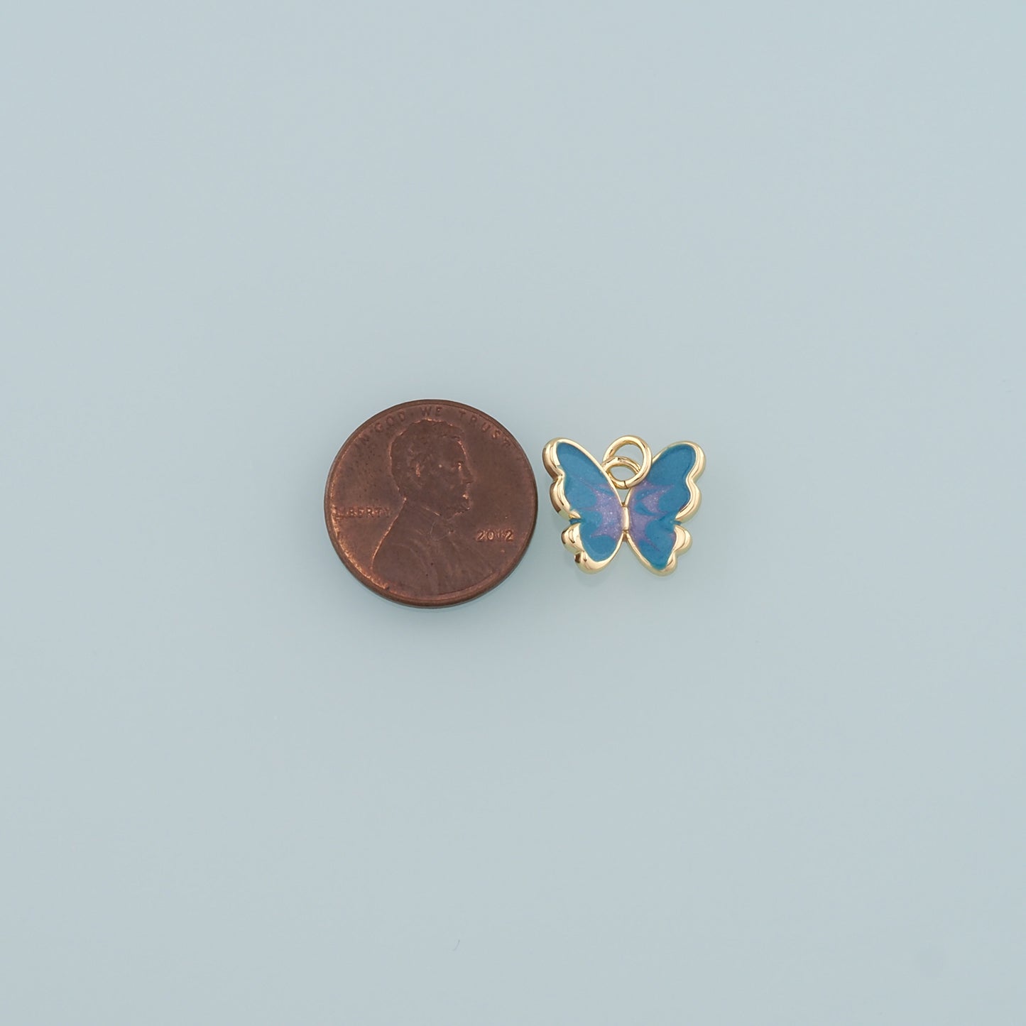 Gold Butterfly Charms,18K Gold Filled Butterfly Pendant,Enamel Butterfly Charm Bracelet Necklace for DIY Jewelry Making Supply