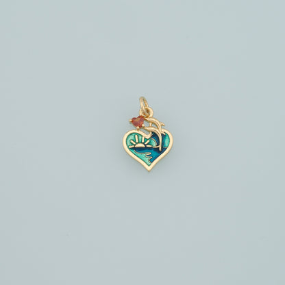 Gold Dolphin Charms,18K Gold Filled Enamel Dolphin Pendant,Enamel Dolphin Charm Bracelet Necklace for DIY Jewelry Making Supply