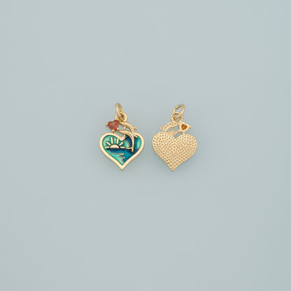 Gold Dolphin Charms,18K Gold Filled Enamel Dolphin Pendant,Enamel Dolphin Charm Bracelet Necklace for DIY Jewelry Making Supply