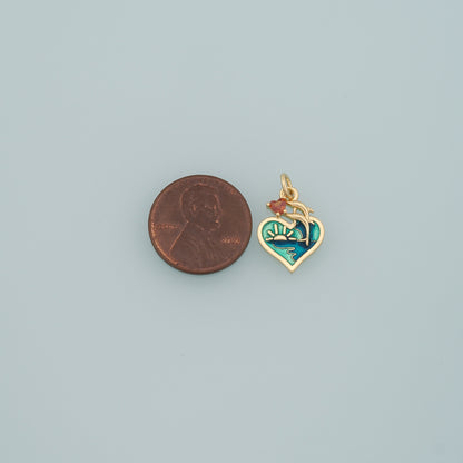 Gold Dolphin Charms,18K Gold Filled Enamel Dolphin Pendant,Enamel Dolphin Charm Bracelet Necklace for DIY Jewelry Making Supply