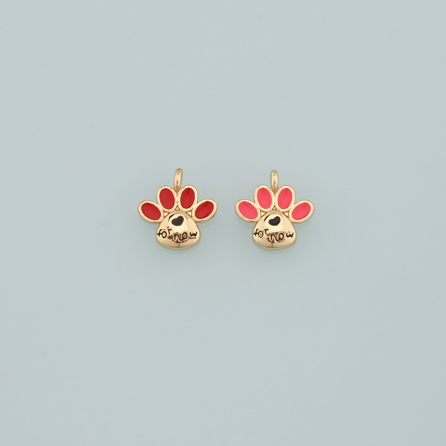 Gold Paw Charms,18K Gold Filled Cat Paw Pendant,Enamel Dog Paw Charm Bracelet Necklace for DIY Jewelry Making Supply