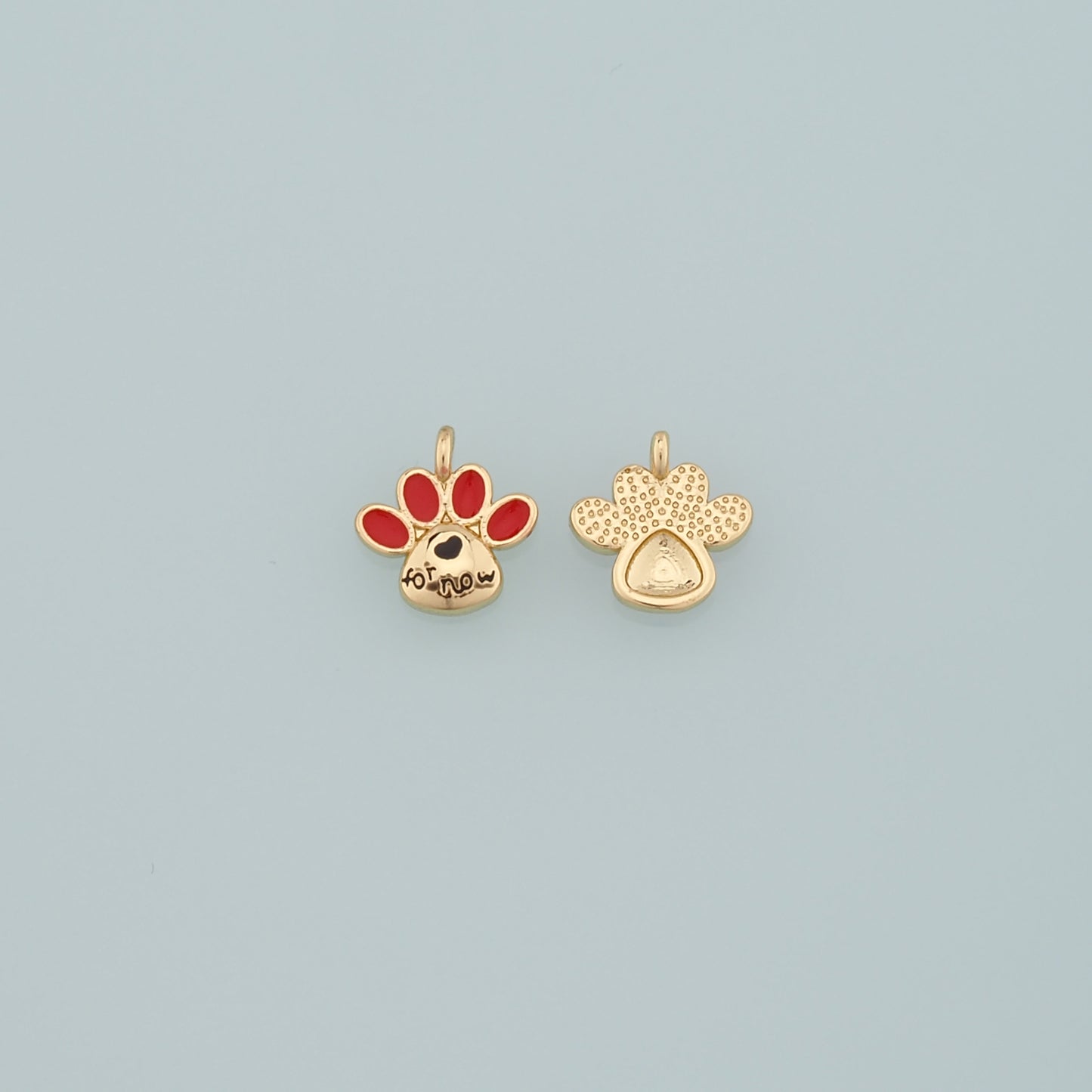Gold Paw Charms,18K Gold Filled Cat Paw Pendant,Enamel Dog Paw Charm Bracelet Necklace for DIY Jewelry Making Supply