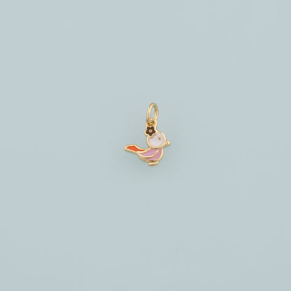 Gold Animal Charms,18K Gold Filled Bird Pendant,Enamel Bird Charm Bracelet Necklace for DIY Jewelry Making Supply