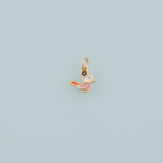 Gold Animal Charms,18K Gold Filled Bird Pendant,Enamel Bird Charm Bracelet Necklace for DIY Jewelry Making Supply
