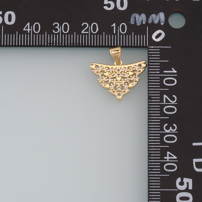 18K Gold Filled Triangle Pendant, CZ Micro Pave Triangle Charm Bracelet Necklace for DIY Jewelry Making Supply