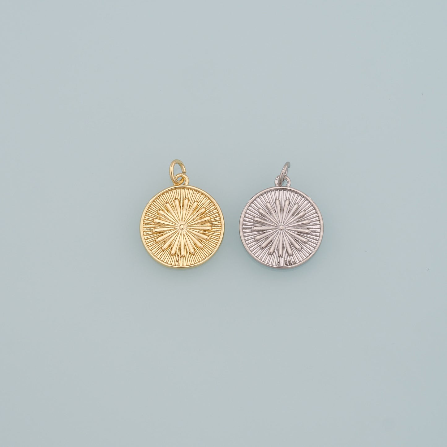 Gold Sun Charms,18K Gold Filled Sun Pendant,Dainty Celestial Charm Bracelet Necklace for DIY Jewelry Making Supply