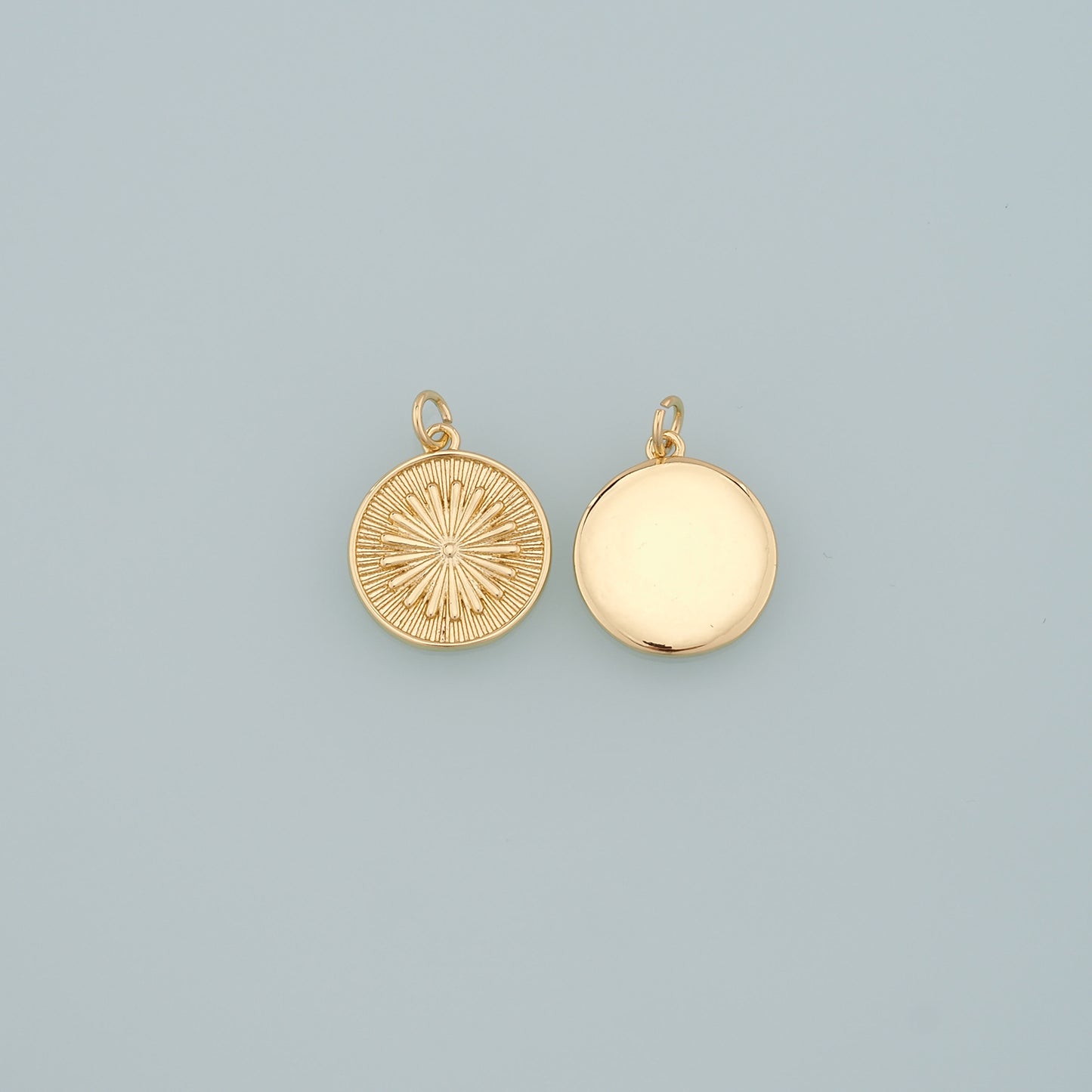 Gold Sun Charms,18K Gold Filled Sun Pendant,Dainty Celestial Charm Bracelet Necklace for DIY Jewelry Making Supply