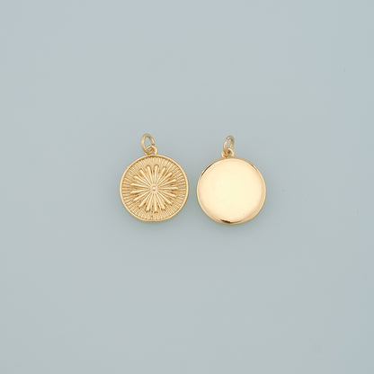 Gold Sun Charms,18K Gold Filled Sun Pendant,Dainty Celestial Charm Bracelet Necklace for DIY Jewelry Making Supply