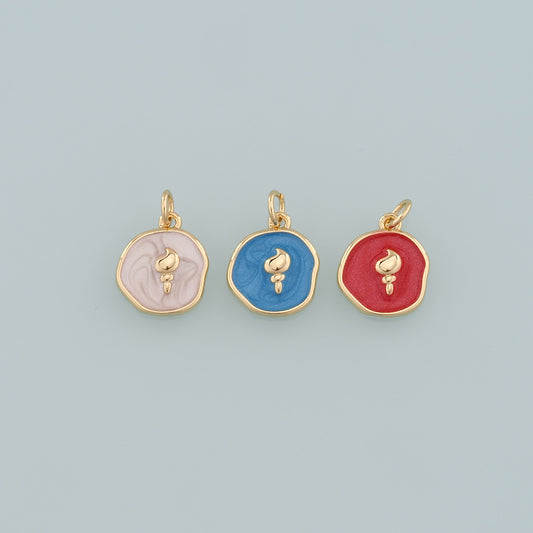 Gold Conch Charms,18K Gold Filled Conch Pendant,Enamel Conch Shell Charm Bracelet Necklace for DIY Jewelry Making Supply