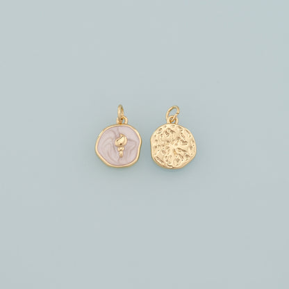 Gold Conch Charms,18K Gold Filled Conch Pendant,Enamel Conch Shell Charm Bracelet Necklace for DIY Jewelry Making Supply