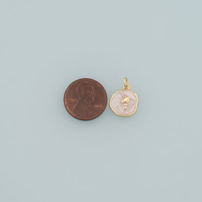 Gold Conch Charms,18K Gold Filled Conch Pendant,Enamel Conch Shell Charm Bracelet Necklace for DIY Jewelry Making Supply