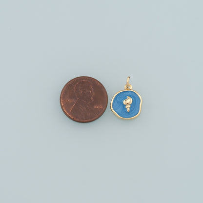 Gold Conch Charms,18K Gold Filled Conch Pendant,Enamel Conch Shell Charm Bracelet Necklace for DIY Jewelry Making Supply