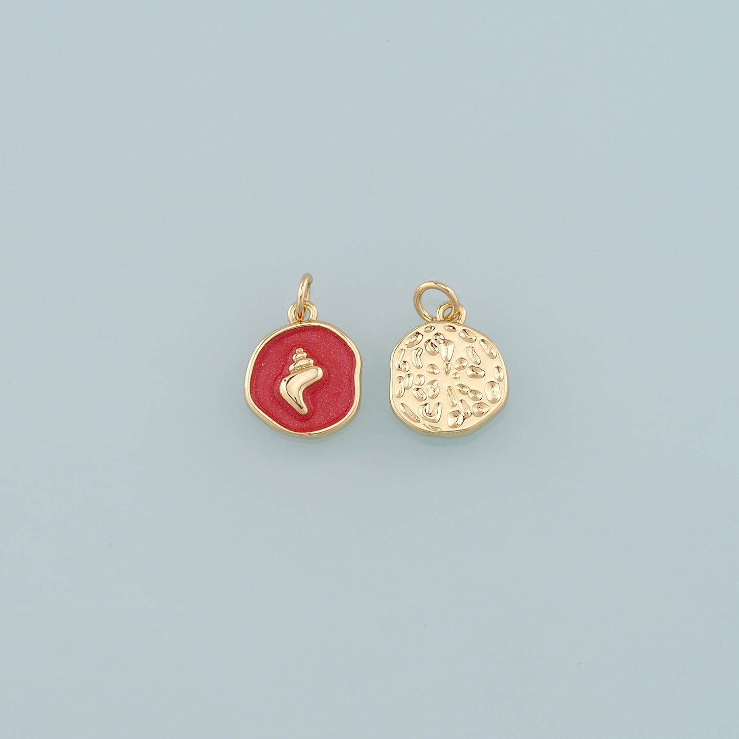 Gold Conch Charms,18K Gold Filled Conch Pendant,Enamel Conch Shell Charm Bracelet Necklace for DIY Jewelry Making Supply