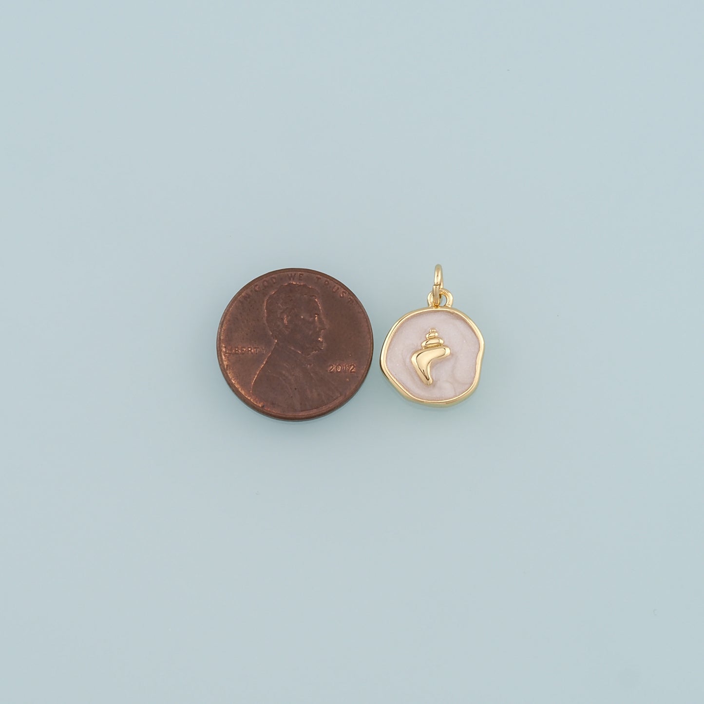 Gold Conch Charms,18K Gold Filled Conch Pendant,Enamel Conch Shell Charm Bracelet Necklace for DIY Jewelry Making Supply