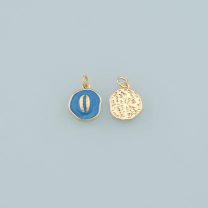 Gold Conch Charms,18K Gold Filled Baby Shell Pendant,Enamel Conch Shell Charm Bracelet Necklace for DIY Jewelry Making Supply