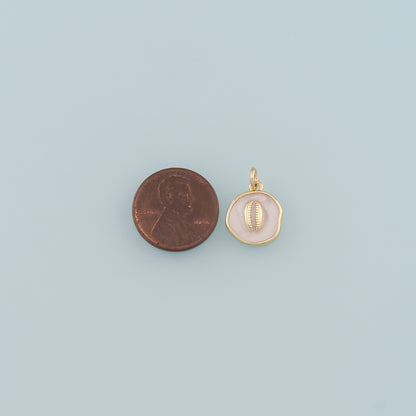 Gold Conch Charms,18K Gold Filled Baby Shell Pendant,Enamel Conch Shell Charm Bracelet Necklace for DIY Jewelry Making Supply