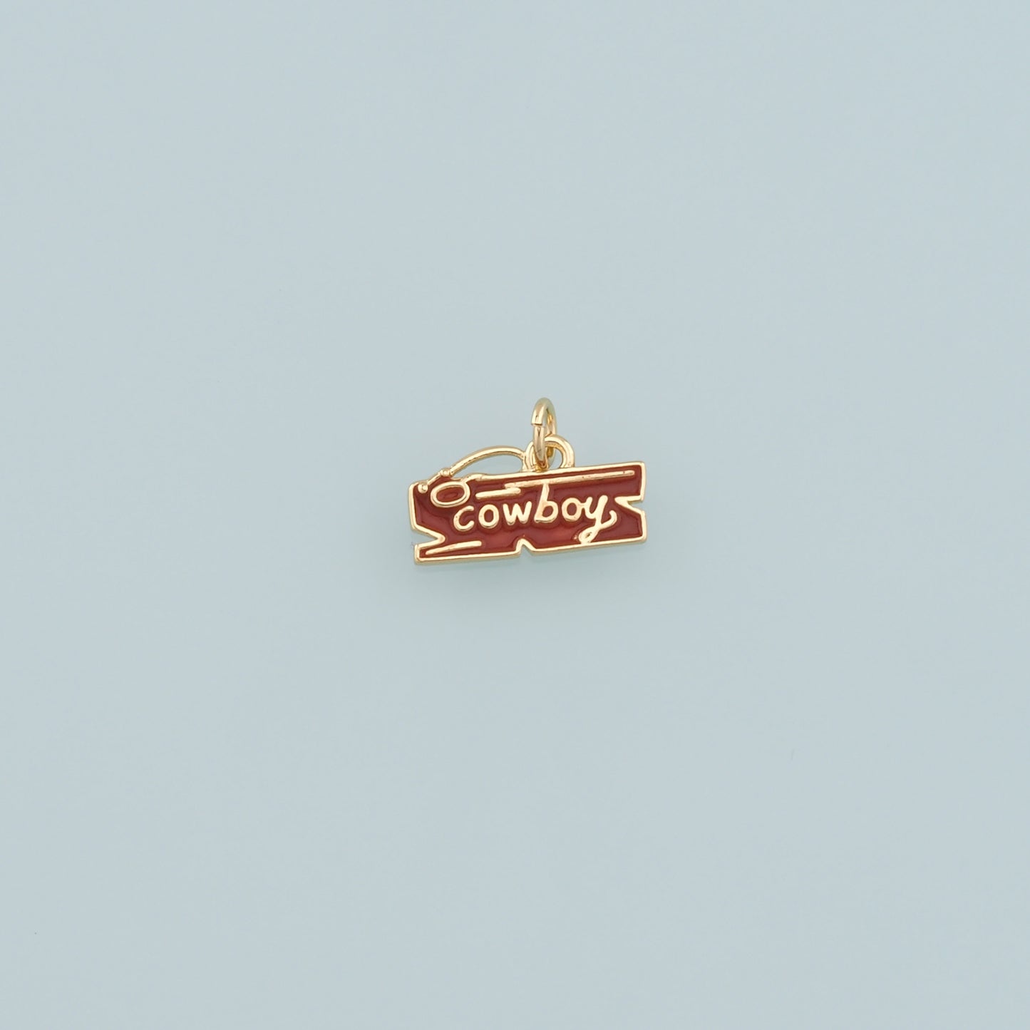 Gold Cowboy Charms,18K Gold Filled Cowboy Pendant,Enamel Cowboy Charm Bracelet Necklace for DIY Jewelry Making Supply