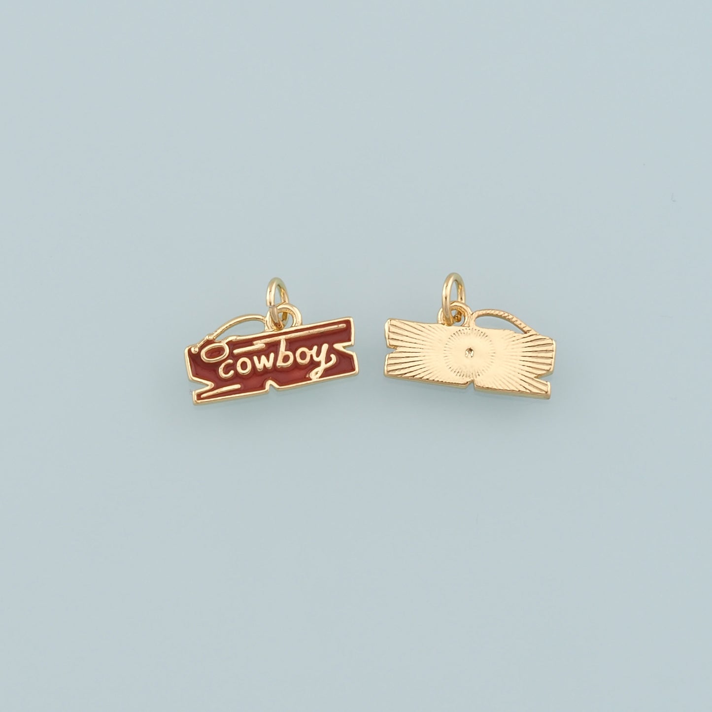 Gold Cowboy Charms,18K Gold Filled Cowboy Pendant,Enamel Cowboy Charm Bracelet Necklace for DIY Jewelry Making Supply
