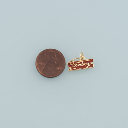 Gold Cowboy Charms,18K Gold Filled Cowboy Pendant,Enamel Cowboy Charm Bracelet Necklace for DIY Jewelry Making Supply