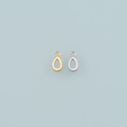 18K Gold Filled Teardrop Pendant,Teardrop Charm Bracelet Necklace for DIY Jewelry Making Supply