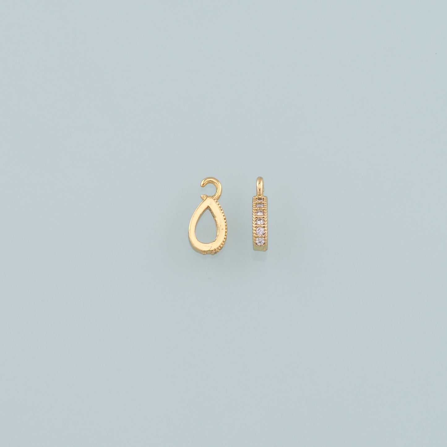18K Gold Filled Teardrop Pendant,Teardrop Charm Bracelet Necklace for DIY Jewelry Making Supply