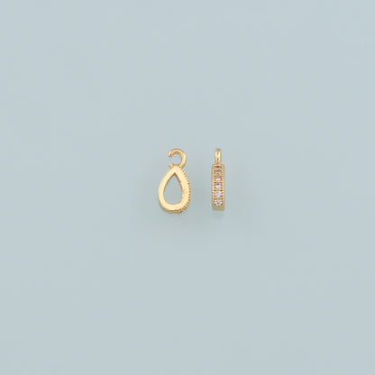 18K Gold Filled Teardrop Pendant,Teardrop Charm Bracelet Necklace for DIY Jewelry Making Supply